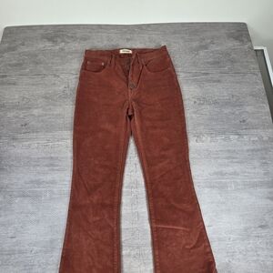 Madewell Cali Demi Boot Corduroy Pants Size 28 Rust High Rise Flare